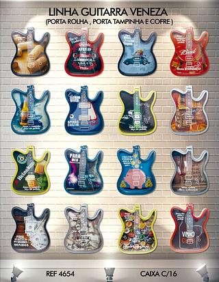 GUITARRA PORTA ROLHA/PORTA TAMPINHA E COFRE