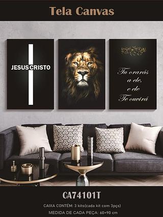 QUADRO TELA CANVAS KIT COM 3 PÇS