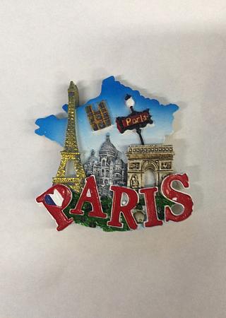 Decoração de resina de ímã de geladeira de PARIS