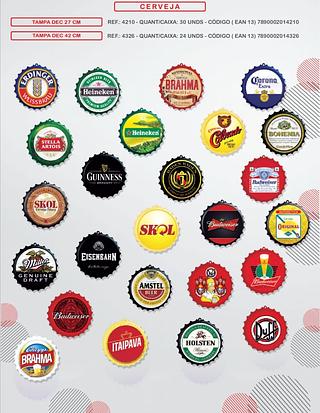 TAMPA DE CERVEJA DECORATIVA 42 CM