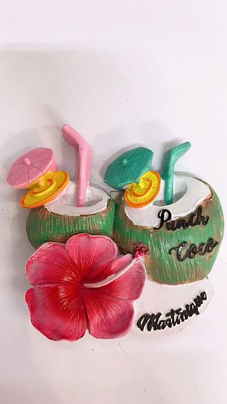 Decoração de resina de ímã de geladeira de COCO
