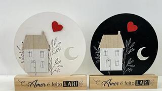 ITEM DE DECORACAO PLACA EM MDF COM PARA MESA EM FORMATO REDONDO