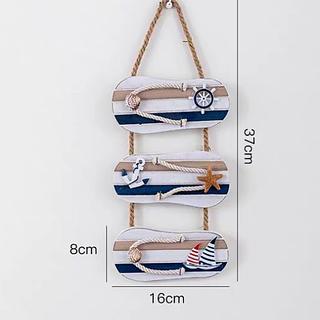 OBJETO DE DECORACAO, PINGENTE DE CHINELO DE PAREDE COM DECORACAO NAUTICA - MATERIAL: PLAS