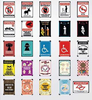 PLACAS DE METAL - SINALIZAÇAO SORTIDO 20X30 CM