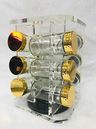 PORTA CONDIMENTO GIRATORIO COM 12 POTES PARA TEMPEROS -MATERIAL: PLASTICO PVC