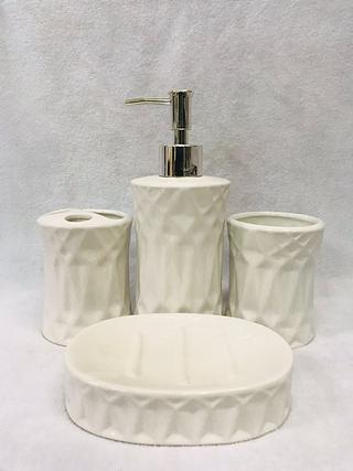 KIT DE BANHEIRO DE PORCELANA COM 4 PCS