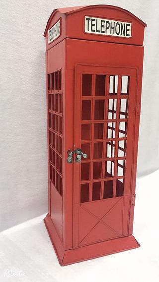 Artesanato de ferro enfeites de decoração de cabine telefônica vermelha adereços de fotografia