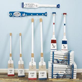 OBJETO DECORATIVO, REMO COMDECORACAO NAUTICA - TAMANHO: PEQUENO - MATERIAL: PLASTICO PVC