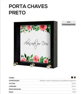 PORTA CHAVE 12X12 FRASES 3028 PRETO