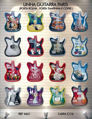 GUITARRA PORTA ROLHA/PORTA TAMPINHA E COFRE