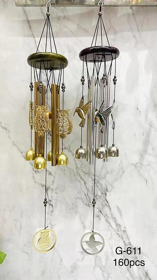 SINOS DOS VENTOS METAL E NAILON COM ENFEITES PARA DECORAR PLASTICO