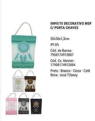 ENFEITE DECORATIVO MDF COM PORTA CHAVES