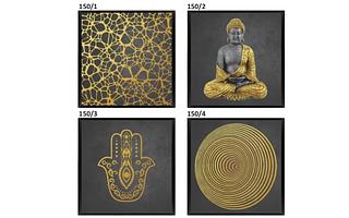 QUADRO DECORAT. 35X35 C/ VERNIZ LOCALIZADO - SIMPLES