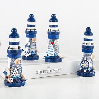 Ornamentos de mesa de farol de madeira do oceano artesanato decorativo