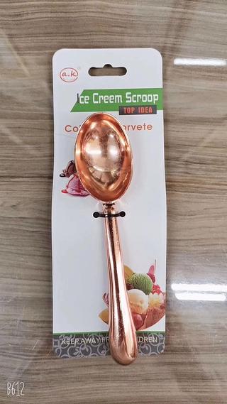 Colher de sorvete de aço inoxidável banhado a ouro rosa