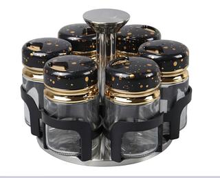 PORTA CONDIMENTO GIRATORIO COM 06 POTES PARA TEMPEROS -MATERIAL: PLASTICO PVC