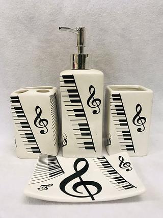 KIT DE BANHEIRO DE PORCELANA COM 4 PCS