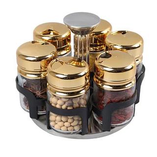 PORTA CONDIMENTO GIRATORIO COM 06 POTES PARA TEMPEROS -MATERIAL: PLASTICO PVC