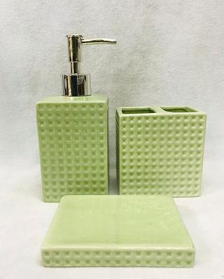 KIT PARA BANHEIRO DE PORCELANA COM 3 PÇS