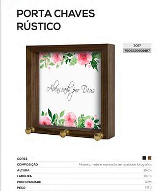 PORTA CHAVE 12X12 FRASES 3028 RUSTICO