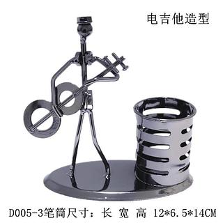 OBJETO DE DECORACAO,PORTA CANETA MUSICO GUITARRA PARAMESA - ORNAMENTO DE METAL COMUM