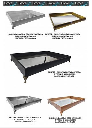 BANDEJA XANFRADA SEM PESINHO MADEIRA ESPELHO -G