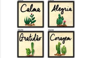 QUADRO DECORATIVO 30X30 C/ VIDRO - SIMPLES jogo com 4 pçs