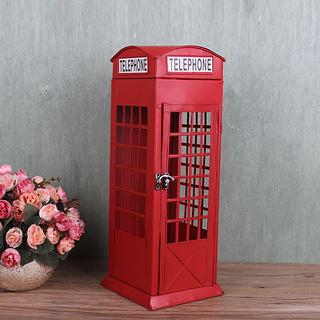 Artesanato de ferro enfeites de decoração de cabine telefônica vermelha adereços de fotografia