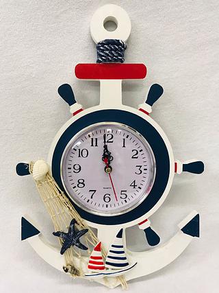 RELOGIO DE PAREDE, DECORACAO NAUTICA - PONTEIRO - COMFUNCIONAMENTO A PILHA OU BATERIA (NAO INCLUSO) - MATERIAL