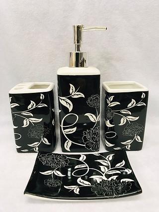 KIT DE BANHEIRO DE PORCELANA COM 4 PCS