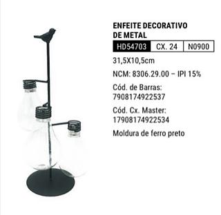 ENFEITE DECORATIVO DE METAL