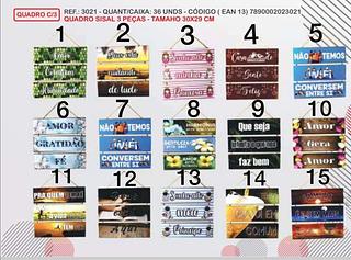 QUADRO COM SISAL 3 PEÇAS 30X29 CM