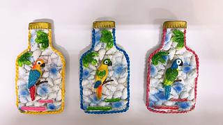 Decoração de resina de ímã de geladeira de PAPAGAIO