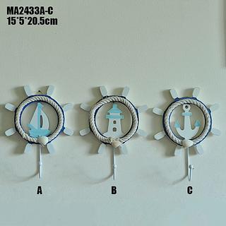 Gancho de leme de madeira estilo marinho criativo