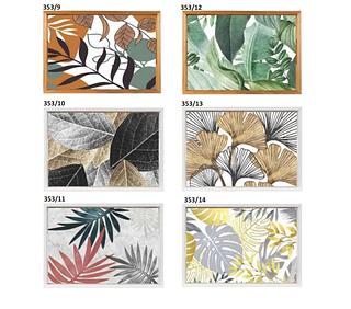 BANDEIJA 25X35 CM COM ESTAMPA E VIDRO COM PE DE PEROLA